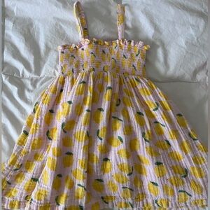 Siix Lemon Print Pink Kids Dress